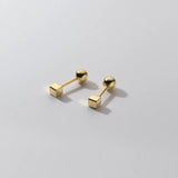 925 Silver Cube Screw Earrings for Women