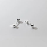 925 Silver Cube Screw Earrings for Women