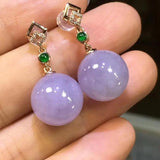 Ice Violet Chalcedony Diamond Earrings Set