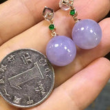 Ice Violet Chalcedony Diamond Earrings Set