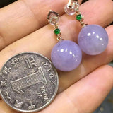 Ice Violet Chalcedony Diamond Earrings Set