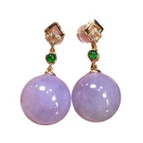 Ice Violet Chalcedony Diamond Earrings Set