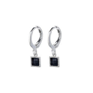 925 Silver Agate Earrings - Simple & Fashionable Geometric Design