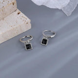 925 Silver Agate Earrings - Simple & Fashionable Geometric Design
