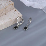 925 Silver Agate Earrings - Simple & Fashionable Geometric Design