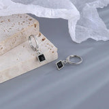 925 Silver Agate Earrings - Simple & Fashionable Geometric Design