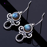 Labradorite Drop Earrings Sterling Silver Boho Style Gift Earrings