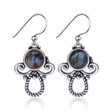 Labradorite Drop Earrings Sterling Silver Boho Style Gift Earrings