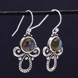 Labradorite Drop Earrings Sterling Silver Boho Style Gift Earrings