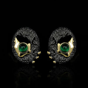 925 Silver Ring Women's Hollow Green Emerald Jewelry Birthday Gift