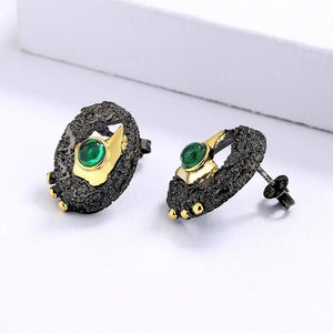 925 Silver Ring Women's Hollow Green Emerald Jewelry Birthday Gift