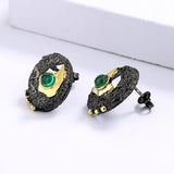 925 Silver Ring Women's Hollow Green Emerald Jewelry Birthday Gift