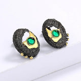 925 Silver Ring Women's Hollow Green Emerald Jewelry Birthday Gift