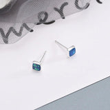 925 Silver Opal Heart Stud Earrings Wedding Party