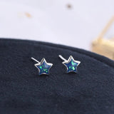 925 Silver Opal Heart Stud Earrings Wedding Party
