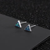 925 Silver Opal Heart Stud Earrings Wedding Party