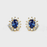 18K Natural Sapphire Drop Earrings for Women
