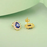 18K Natural Sapphire Drop Earrings for Women