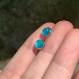 Amazonite Stud Earrings 925 Sterling Silver Vintage Gift Jewelry