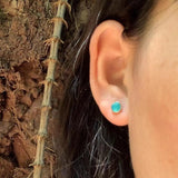 Amazonite Stud Earrings 925 Sterling Silver Vintage Gift Jewelry