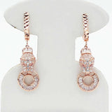 Purple Leopard Earrings 14K Rose Plated Dazzling Drop Earrings