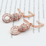 Purple Leopard Earrings 14K Rose Plated Dazzling Drop Earrings
