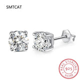 Moissanite Heart Prong Earrings 2CTW D VVS1 Diamonds