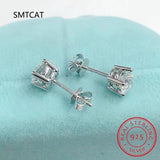 Moissanite Heart Prong Earrings 2CTW D VVS1 Diamonds