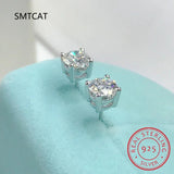 Moissanite Heart Prong Earrings 2CTW D VVS1 Diamonds
