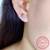 Moissanite Heart Prong Earrings 2CTW D VVS1 Diamonds