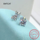 Moissanite Heart Prong Earrings 2CTW D VVS1 Diamonds