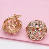 14K Rose Gold Flower Earrings for Women