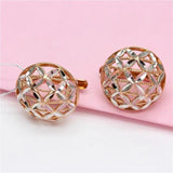 14K Rose Gold Flower Earrings for Women