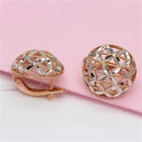 14K Rose Gold Flower Earrings for Women