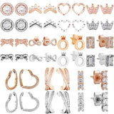 Polished Silver Tiara Earrings for DIY Jewelry