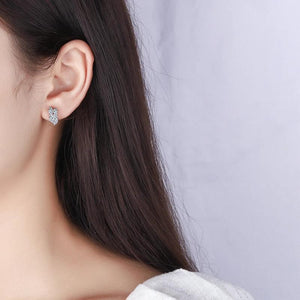 925 Silver Moissanite Leaf Ear Buckles Earrings for Women