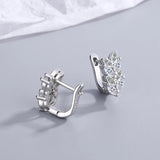 925 Silver Moissanite Leaf Ear Buckles Earrings for Women