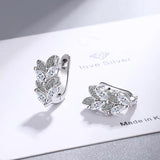 925 Silver Moissanite Leaf Ear Buckles Earrings for Women