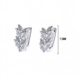 925 Silver Moissanite Leaf Ear Buckles Earrings for Women