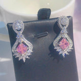 Ascher Yellow Diamond Earrings Silver Wedding Jewelry