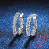 2.6CT Moissanite Hoop Earring 925 Silver Wedding Party Jewelry