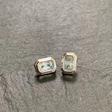 Ocean Topaz Stud Earrings 925 Silver 1.4ct CZ Pave Jewelry Gift
