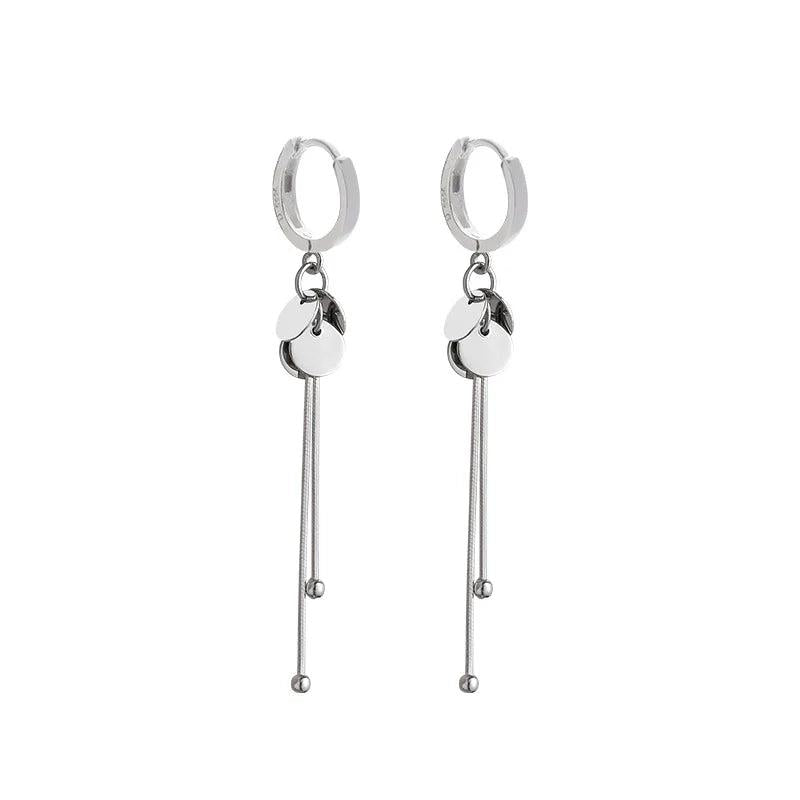 925 Silver Tassel Bead Drop Earrings Women Wedding Jewelry