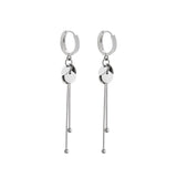 925 Silver Tassel Bead Drop Earrings Women Wedding Jewelry