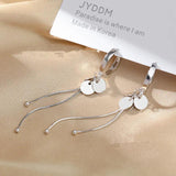 925 Silver Tassel Bead Drop Earrings Women Wedding Jewelry