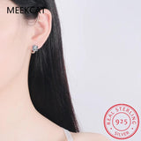 925 Silver Square Moissanite Huggie Hoop Earrings