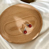 925 Silver Red Agate Earrings for Women Boho Ethnic Jewelry