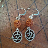 Rudraksha Bead Silver Earrings Natural Brown Round FOOL'S Accessories