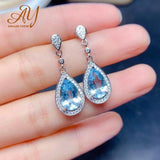 Sky Topaz Stud Earrings Silver Earrings For Women