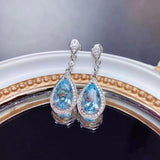 Sky Topaz Stud Earrings Silver Earrings For Women